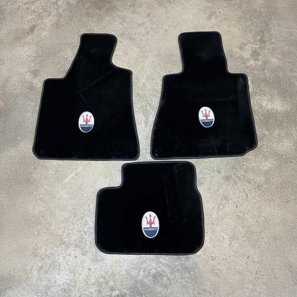 Set Of 3 Maserati Car Floor Mats Front Rear OEM Black